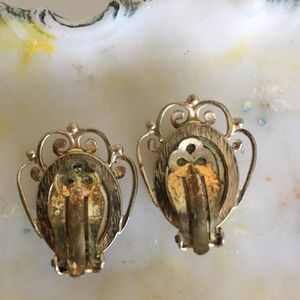 Whiting & Davis Jewelry - Whiting & Davis Vintage Signed Cameo Clip Earrings Whiting & Davis Jewelry - Whiting & Davis Vintage Signed Cameo Clip Earrings